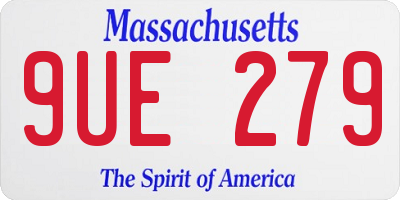 MA license plate 9UE279