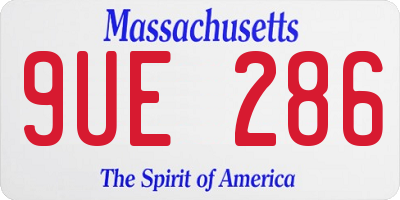 MA license plate 9UE286