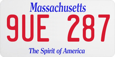 MA license plate 9UE287