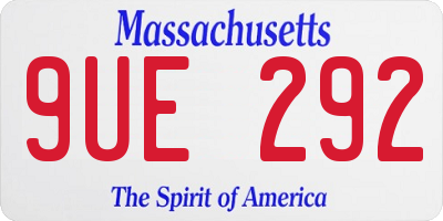 MA license plate 9UE292