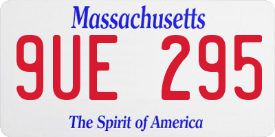 MA license plate 9UE295