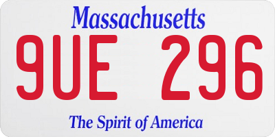 MA license plate 9UE296