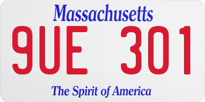 MA license plate 9UE301