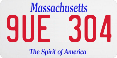 MA license plate 9UE304