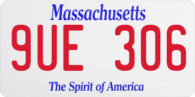 MA license plate 9UE306