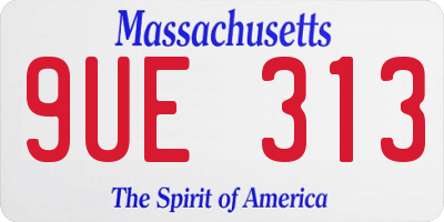 MA license plate 9UE313