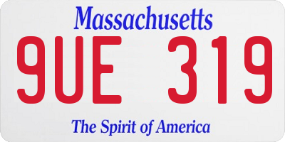 MA license plate 9UE319