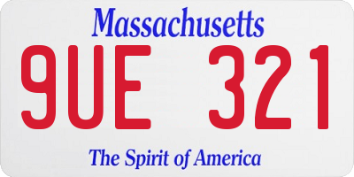 MA license plate 9UE321