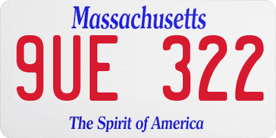 MA license plate 9UE322