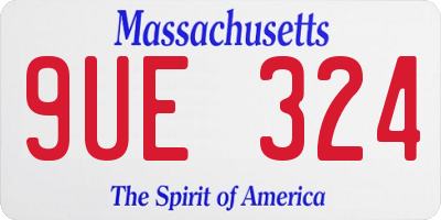 MA license plate 9UE324