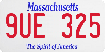 MA license plate 9UE325