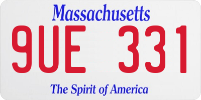 MA license plate 9UE331