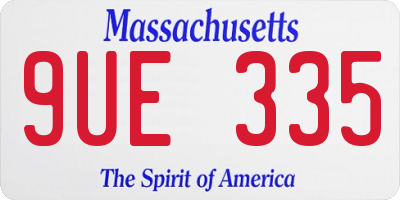 MA license plate 9UE335