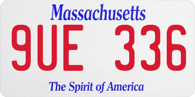 MA license plate 9UE336
