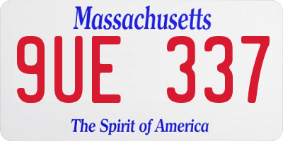 MA license plate 9UE337