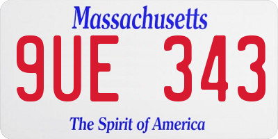 MA license plate 9UE343