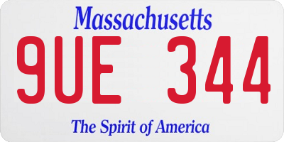 MA license plate 9UE344