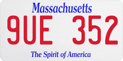 MA license plate 9UE352