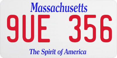 MA license plate 9UE356