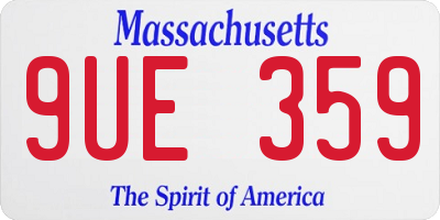 MA license plate 9UE359