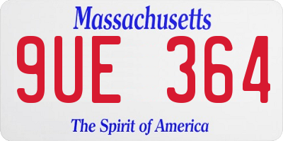 MA license plate 9UE364