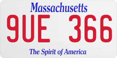 MA license plate 9UE366