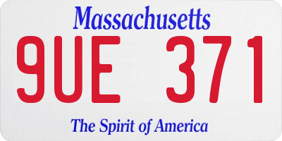 MA license plate 9UE371