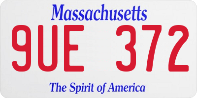 MA license plate 9UE372