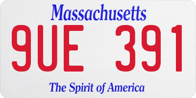 MA license plate 9UE391