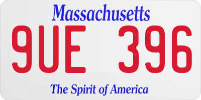 MA license plate 9UE396