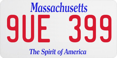 MA license plate 9UE399