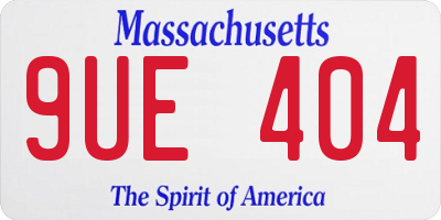 MA license plate 9UE404