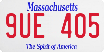 MA license plate 9UE405