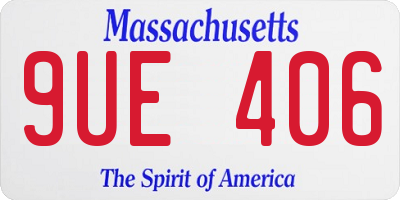 MA license plate 9UE406