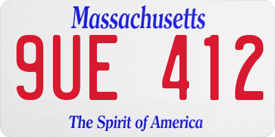 MA license plate 9UE412