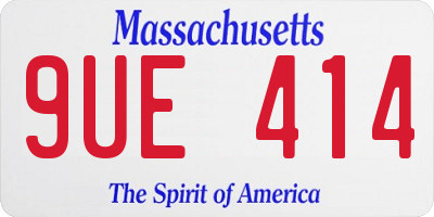 MA license plate 9UE414