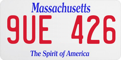 MA license plate 9UE426