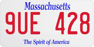 MA license plate 9UE428