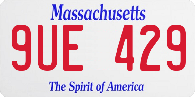 MA license plate 9UE429