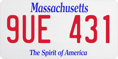 MA license plate 9UE431