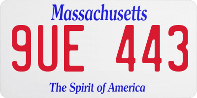 MA license plate 9UE443