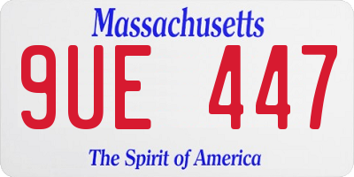 MA license plate 9UE447