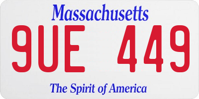 MA license plate 9UE449