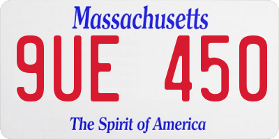 MA license plate 9UE450