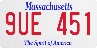 MA license plate 9UE451