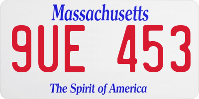 MA license plate 9UE453