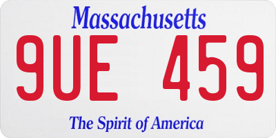 MA license plate 9UE459