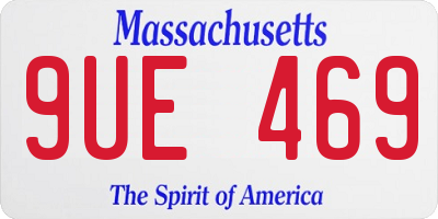 MA license plate 9UE469