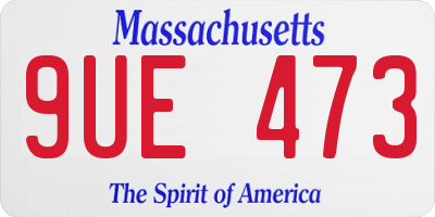 MA license plate 9UE473