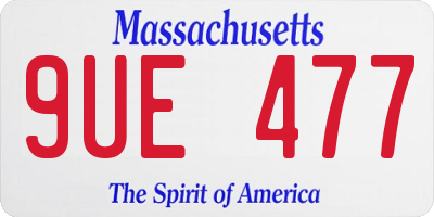 MA license plate 9UE477